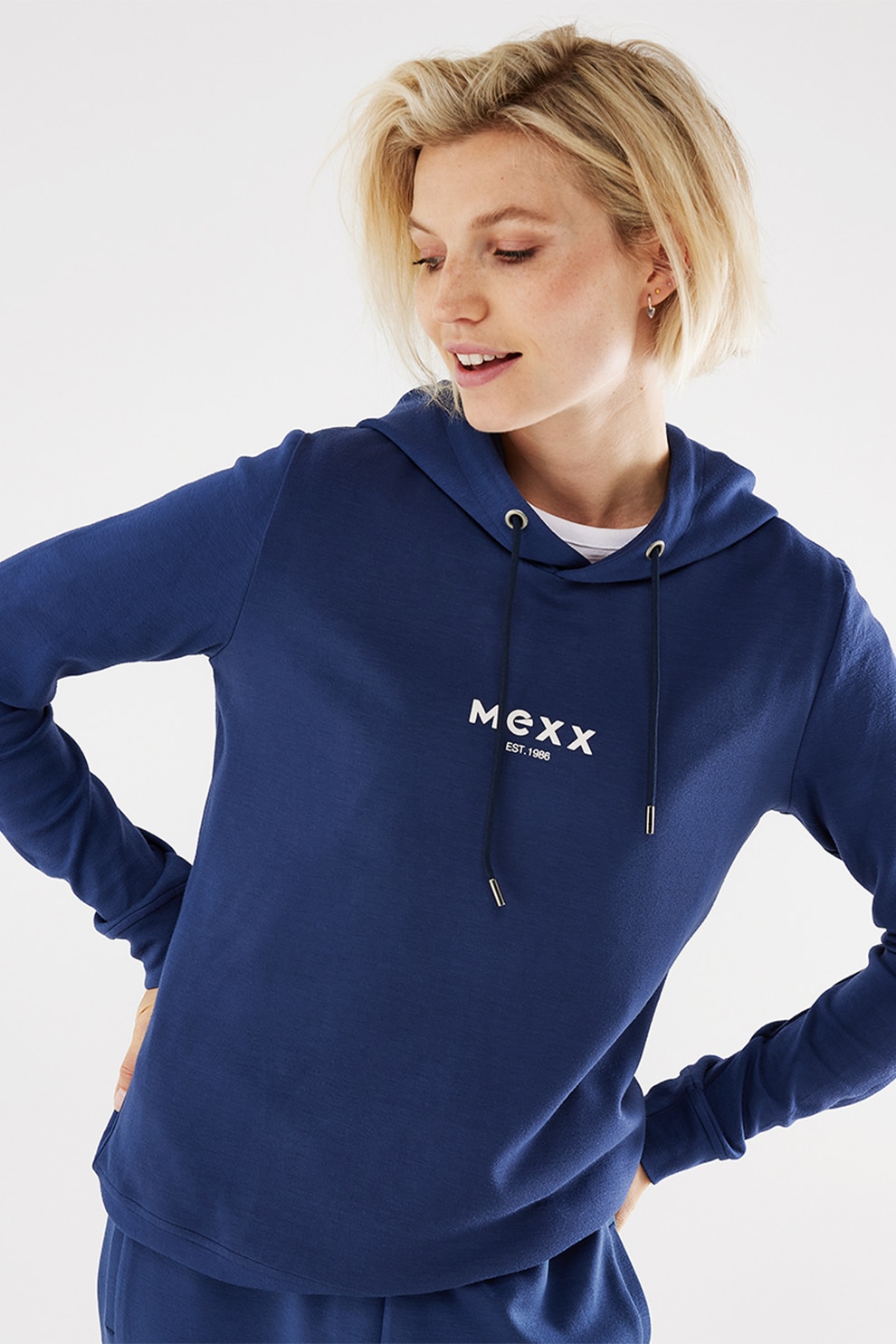 Mexx, Hanorac cu logo, Bleumarin