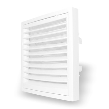 Grila ventilatie cu plasa anti-insecte, Dospel KR 100/125, rectangulara, conexiune rectangulara sau circulara, ABS, alb Grila ventilatie cu plasa anti-insecte, Dospel KR 100/125, rectangulara, conexiune rectangulara sau circulara, ABS, alb