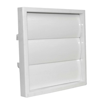 Grila ventilatie cu jaluzele gravitationale, Dospel KRZ 150, rectangulara, conexiune rectangulara sau circulara, ABS, alb Grila ventilatie cu jaluzele gravitationale, Dospel KRZ 150, rectangulara, conexiune rectangulara sau circulara, ABS, alb