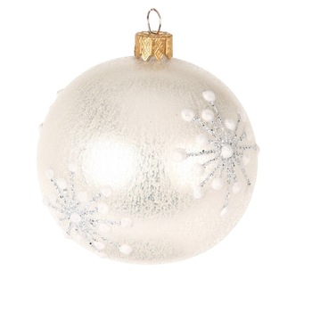 Glob de sticla, model stea, crem, 8 cm Glob de sticla, model stea, crem, 8 cm