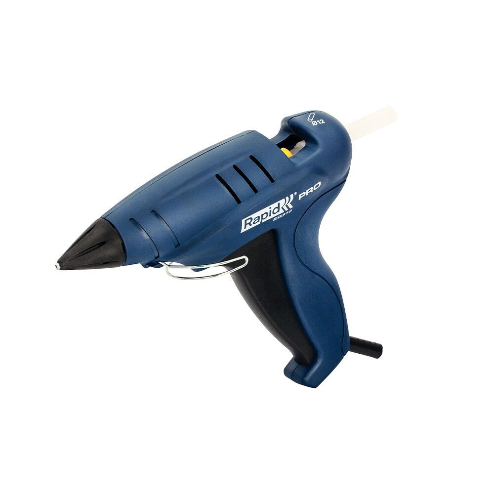 Pistol de lipit Rapid EG310 PRO, pentru baton lipici 12 mm diametru, putere 250W, temperatura lucru 200°C, debit 1000g/h, duze interschimbabile, actionare tragaci cu 4 degete, 5000436