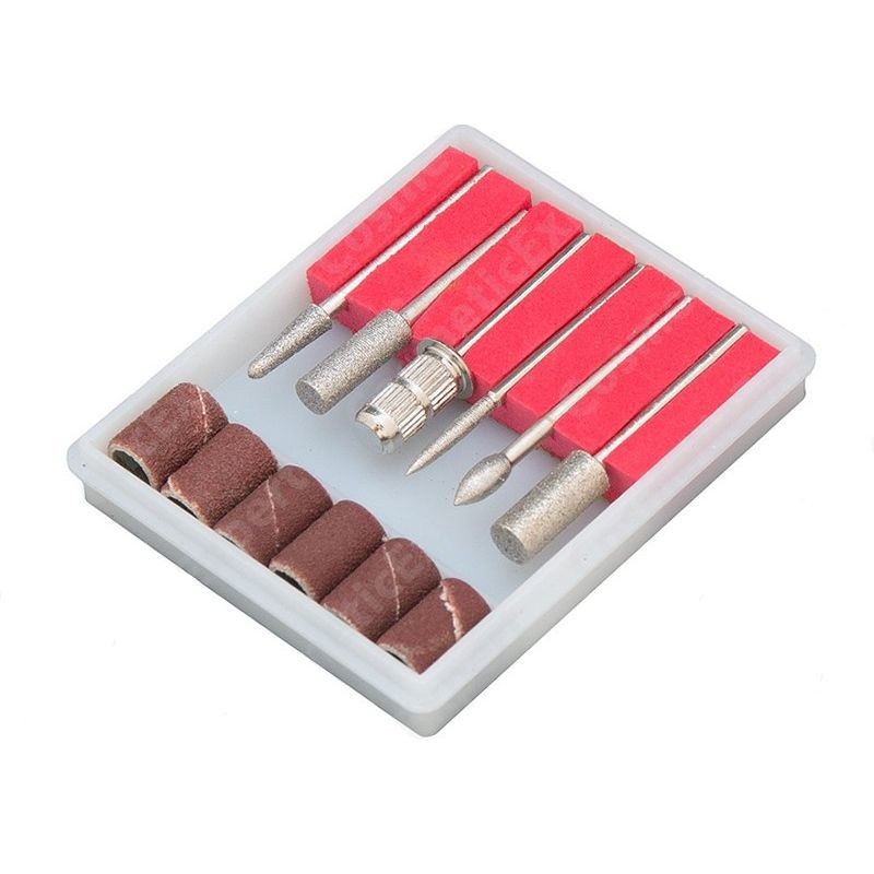 Set 6 capete slefuire, Lila Rossa, freza electrica manichiura