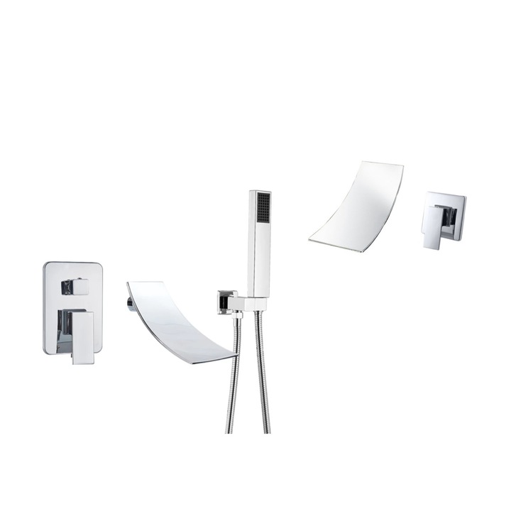 Blackswan Kád és mosdó csaptelep készlet, M2 típus, fényes króm modell, 18 cm