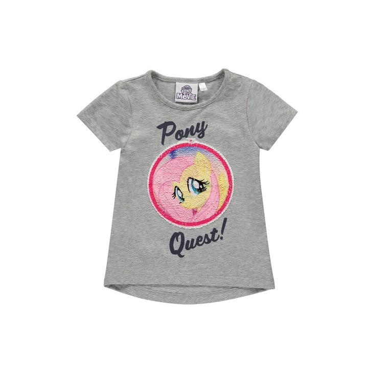 Детска тениска Character Little Pony, памучна, Сив, 4-5 Години