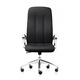 Scaun directorial de birou TRAFFIC CHAIRS BEST, piele naturala, NEGRU, baza ALUMINIU, brate ALUMINIU, mecanism multiblock, role gumate mari