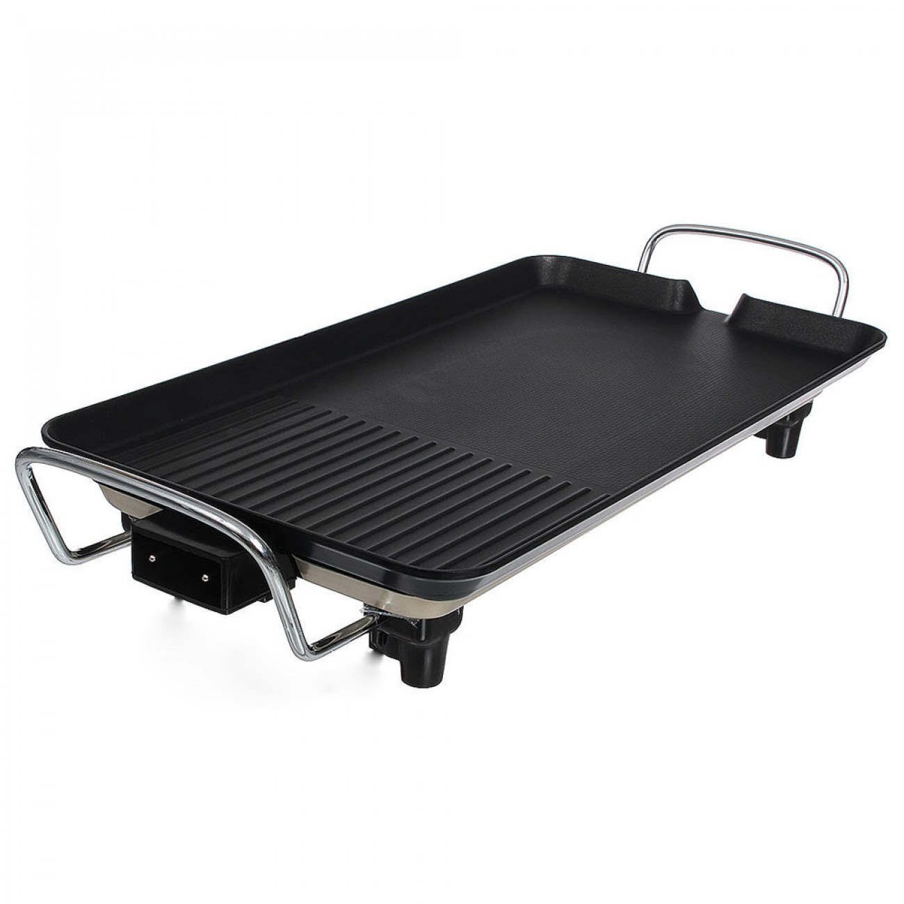 Gratar electric Rubino RU-160135, 1800 W, Gratar si placa neteda, Acoperire antiaderenta, Termostat, Negru