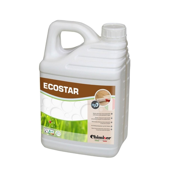 Lac acrilic monocomponent pentru parchet, Ecostar Satinat, Chimiver, 5L