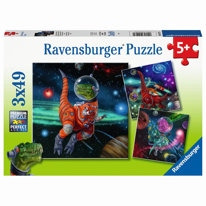Ravensburger puzzle, 3X49 db-os - Dinoszauruszok az űrben