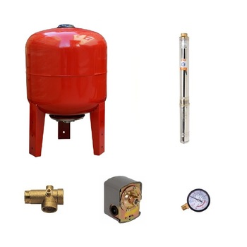 Sistem hidrofor, H85M, cu pompa 4SDm 2/12, 0.75kW, Vas expansiune 36 Litri, Presostat, Racord 5 cai, Manometru Sistem hidrofor, H85M, cu pompa 4SDm 2/12, 0.75kW, Vas expansiune 36 Litri, Presostat, Racord 5 cai, Manometru