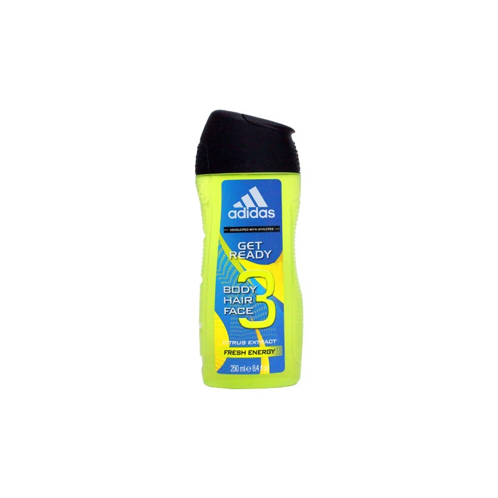 Gel de dus 3-in-1 Adidas Get Ready!, Barbati, 250ml