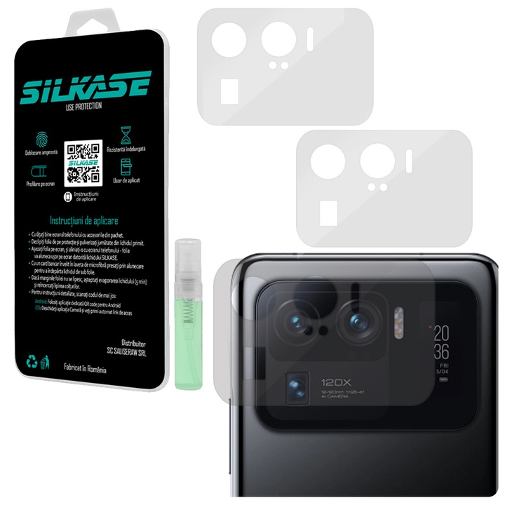Комплект 3 фолиа SILKASE за Xiaomi Mi 11 Ultra, защита на камерата, възобновяем силикон