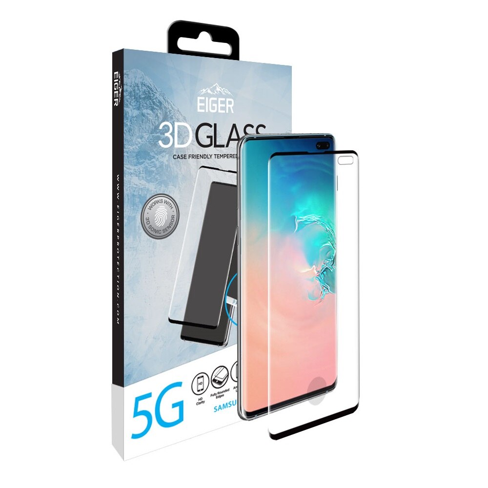 Folie Sticla Eiger 3D Case Friendly pentru Samsung Galaxy S10 5G, Negru