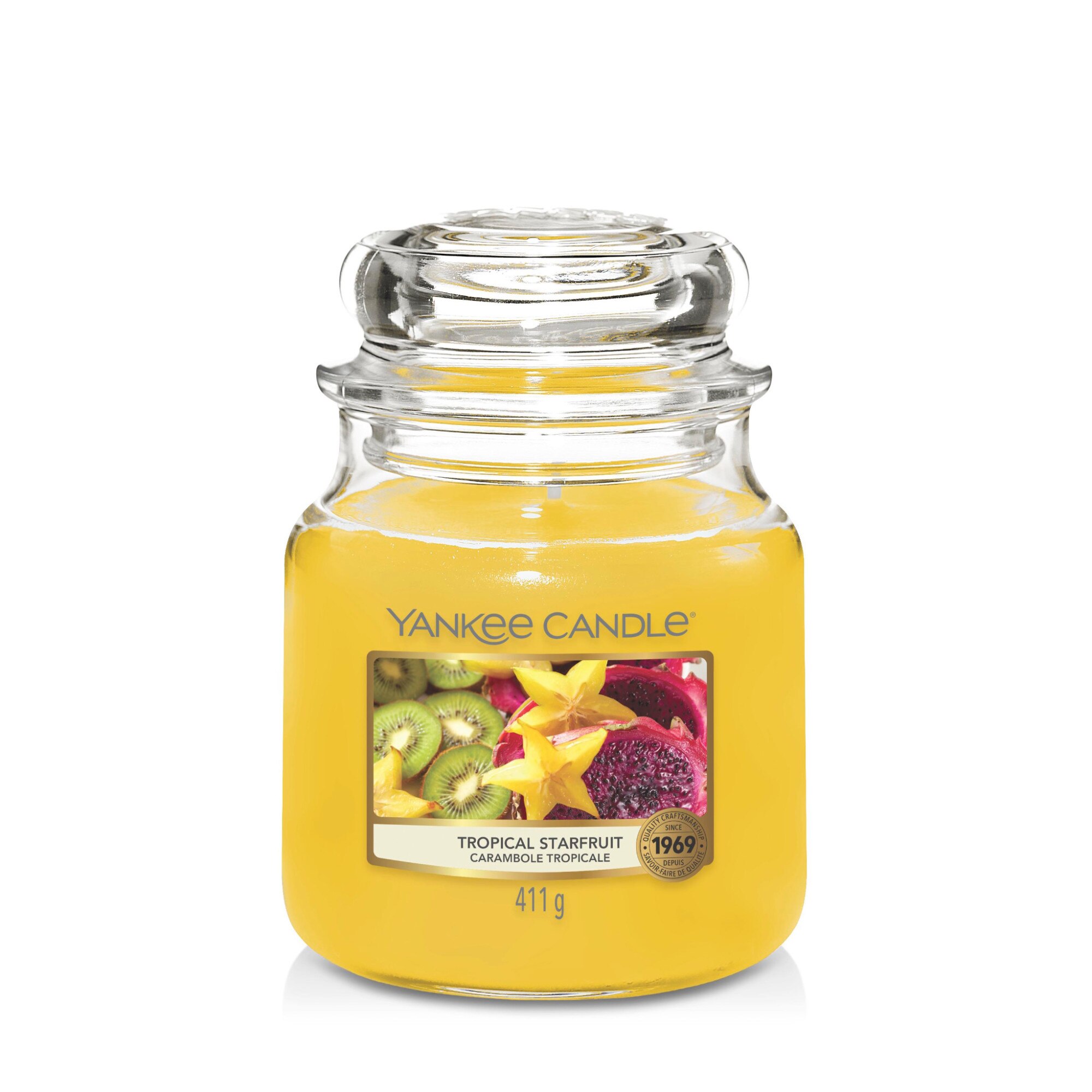 Lumanare Parfumata Borcan Mediu Tropical Starfruit, Yankee Candle