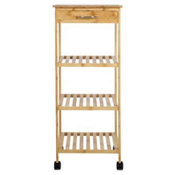 Dulap de bucatarie Cassatex, din bambus, cu roti Dulap de bucatarie Cassatex, din bambus, cu roti