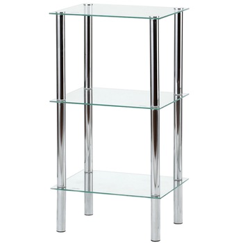 Etajera sticla cu 3 polite, 39x39x77.5 cm Home Cromat Etajera sticla cu 3 polite, 39x39x77.5 cm Home Cromat