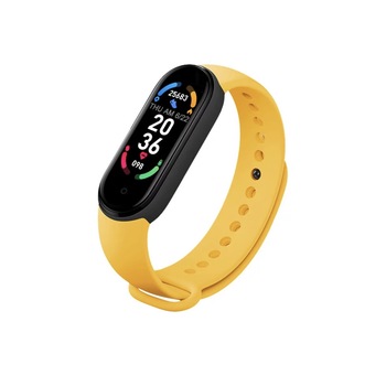Bratara Fitness, Smart M6 cu functii multiple cu pedometru, masurarea tensiunii arteriale,ritm cardiac, nivelului de oxigen din sange, Bluetooth, incarcare magnetica, Galben Bratara Fitness, Smart M6 cu functii multiple cu pedometru, masurarea tensiunii arteriale,ritm cardiac, nivelului de oxigen din sange, Bluetooth, incarcare magnetica, Galben