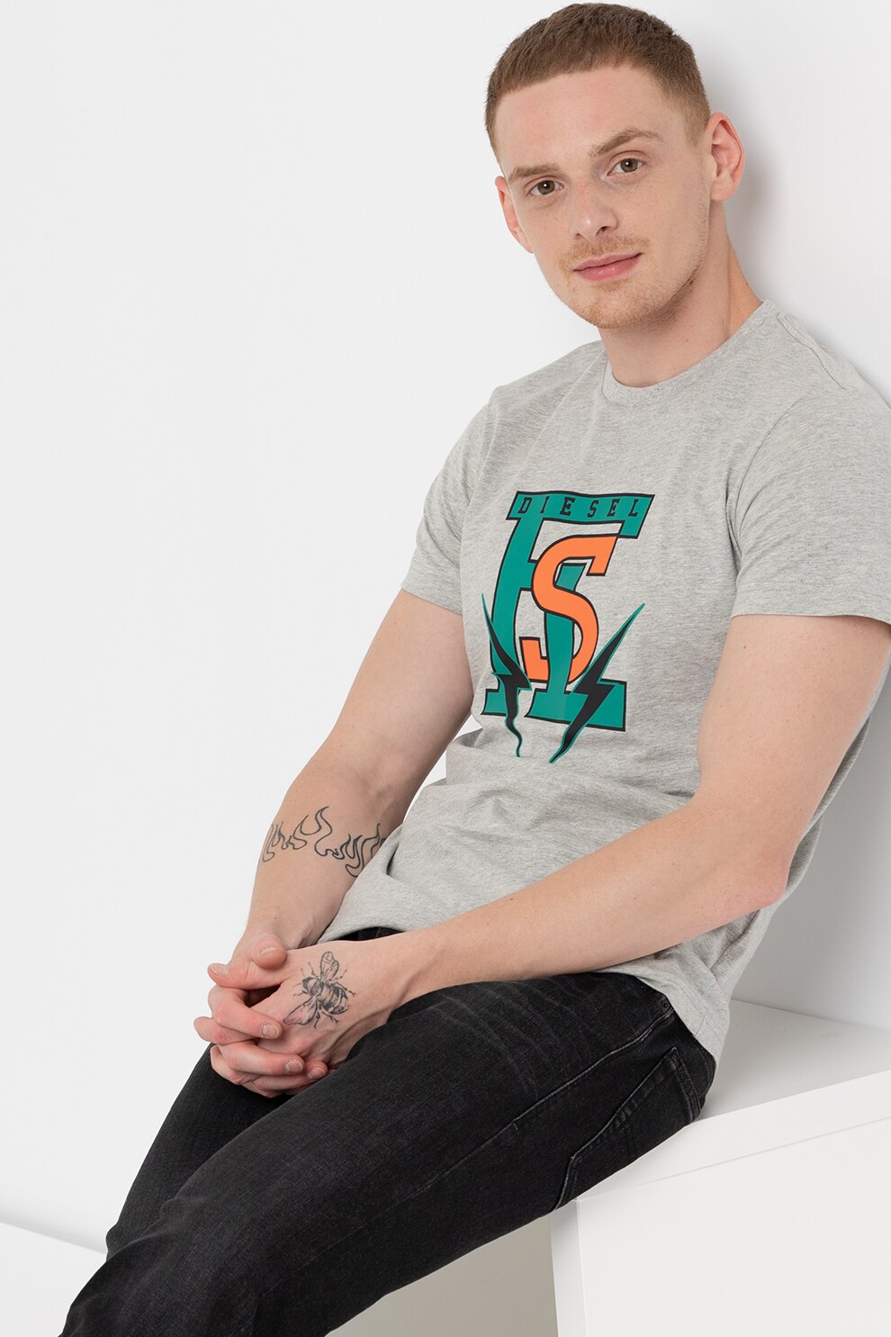 Diesel, Blugi slim fit Thommer, Negru