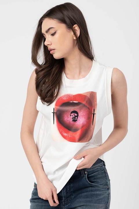 Diesel, Топ Heikash с щампа, Червен/Бял/Кафяв