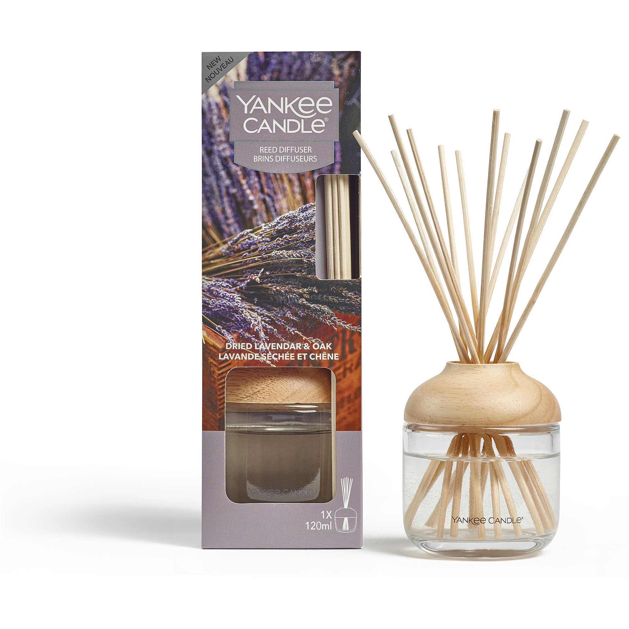 Betisoare Parfumate Dried Lavender & Oak 120ml, Yankee Candle