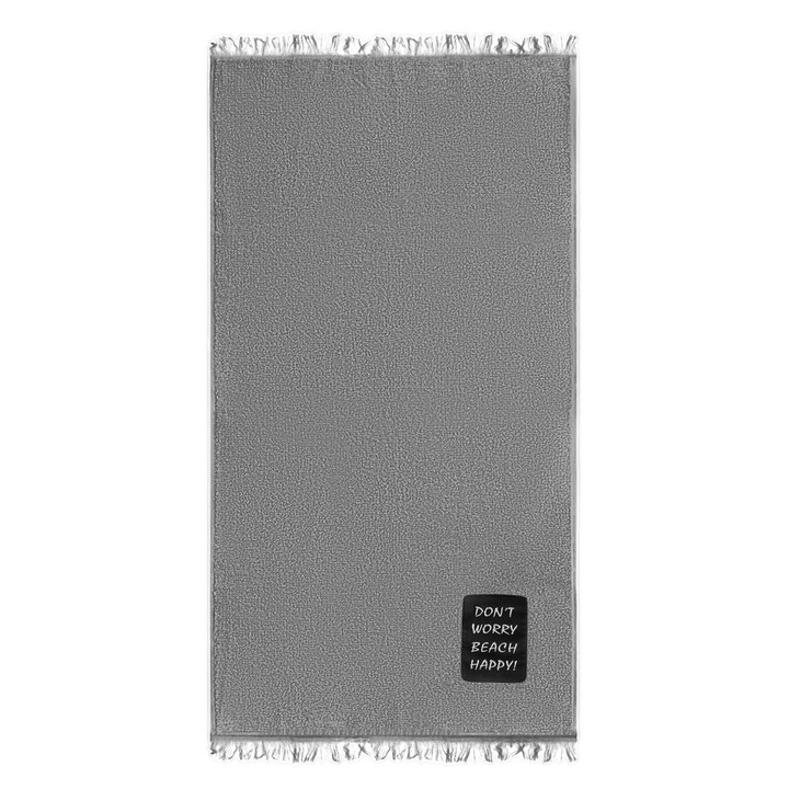 Плажна кърпа, памук, сива, 90x170 см