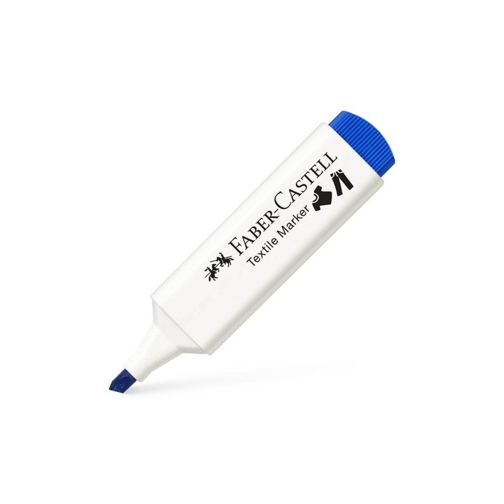 Син текстилен маркер Faber-Castell, скосен връх 1-5 мм