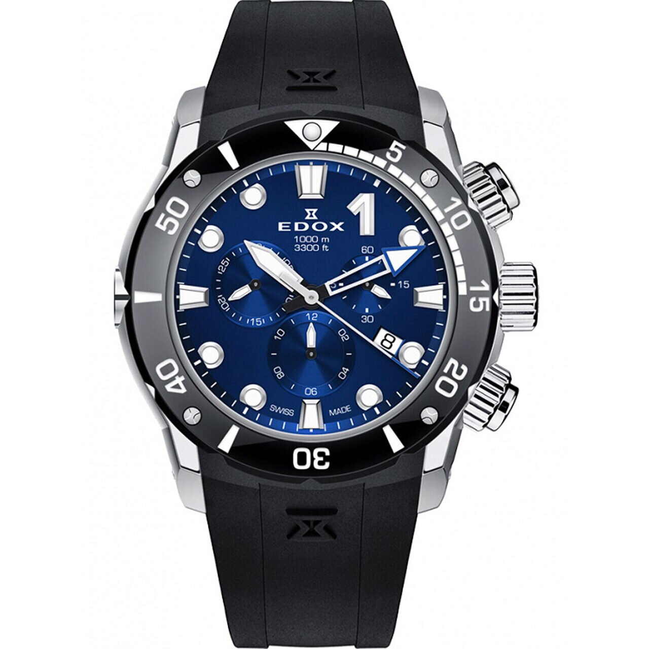 Ceas barbatesc Edox 10242-TIN-BUIN, Quartz, 45mm, 100ATM, Argintiu