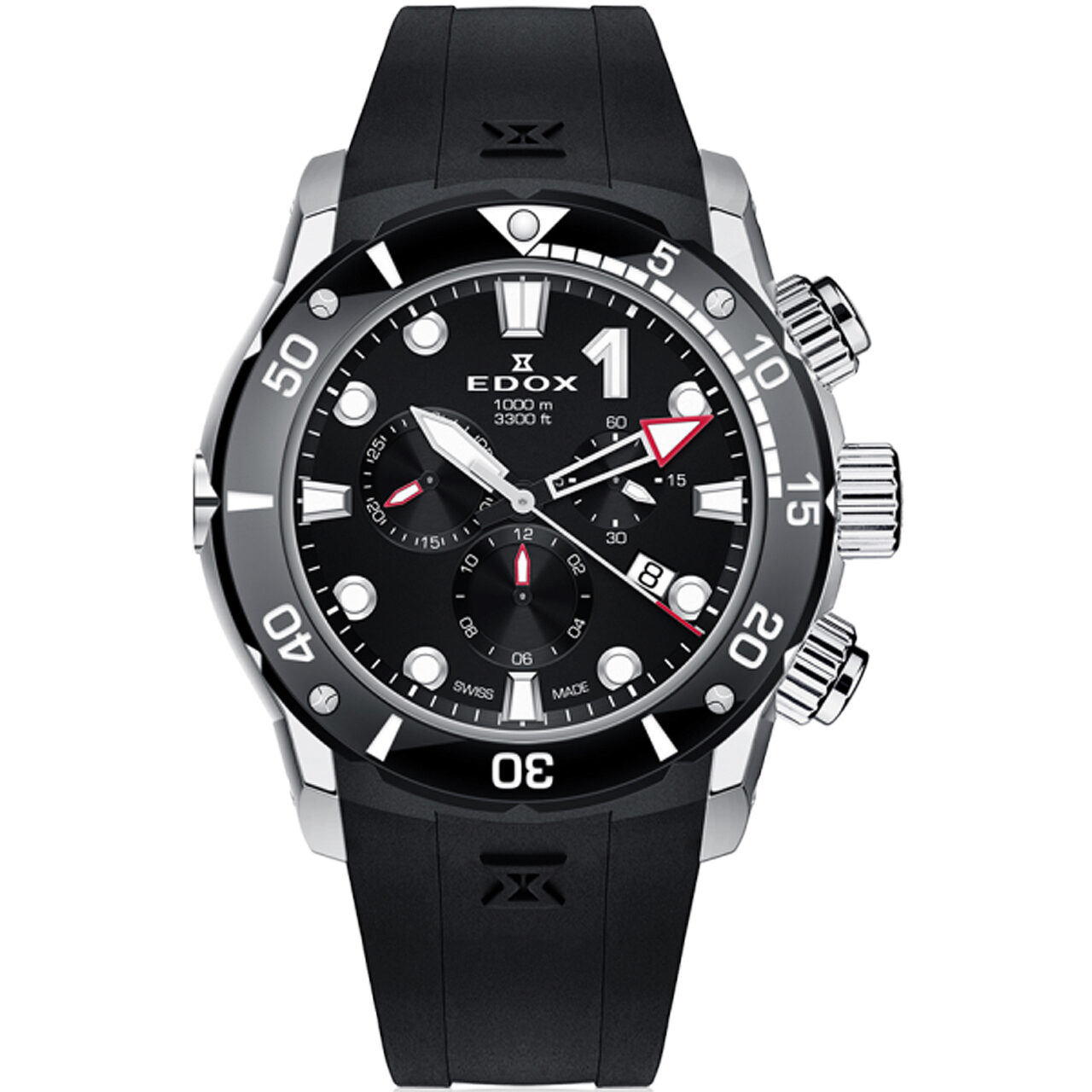 Ceas barbatesc Edox 10242-TIN-NIN, Quartz, 45mm, 100ATM, Argintiu