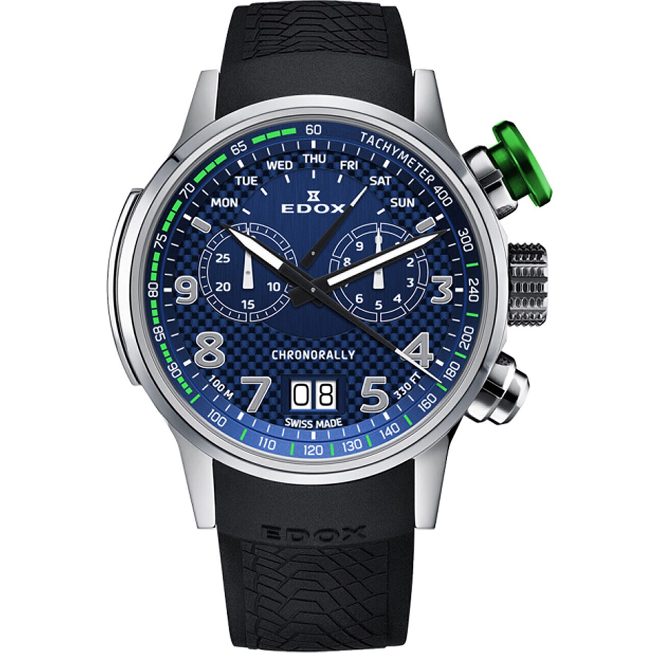 Ceas barbatesc Edox 38001-TINV-BUV3, Quartz, 48mm, 10ATM, Argintiu