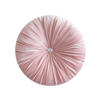 Perna decorativa, catifea, rotunda, Baby Pink, roz, 33 cm Perna decorativa, catifea, rotunda, Baby Pink, roz, 33 cm
