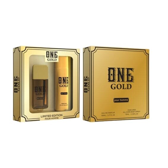 Set cadou pentru barbati, One Gold Apa de parfum 50 ml si Deodorant corp 75 ml