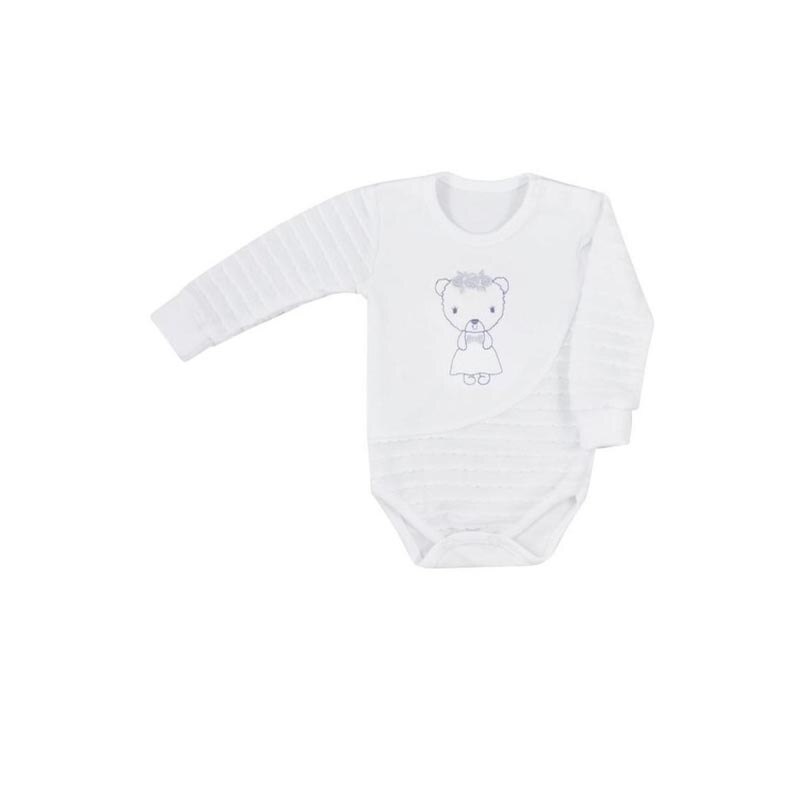 Body cu maneca lunga pentru fete Koala Dominika 07-361A, Alb 80 cm