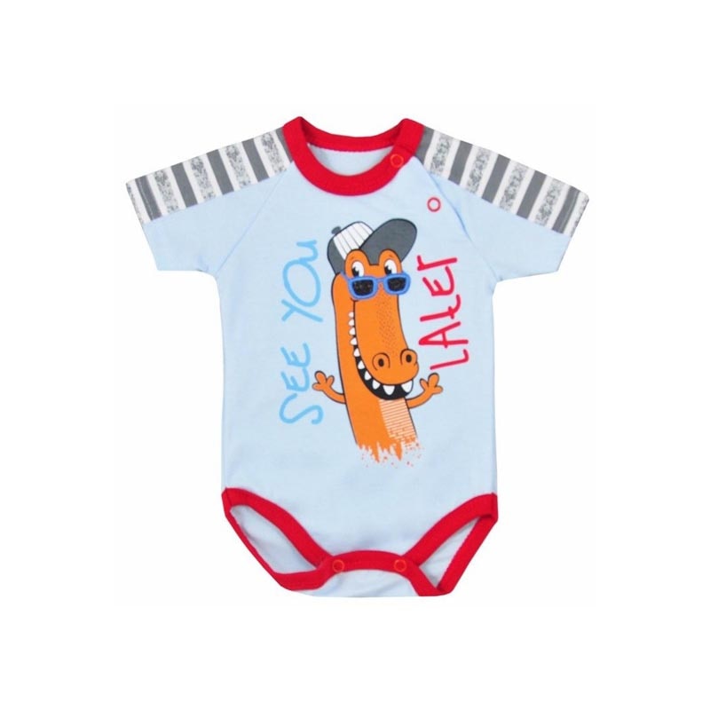 Body cu maneca scurta pentru baieti Koala Aligator 05-954A, Albastru 62 cm