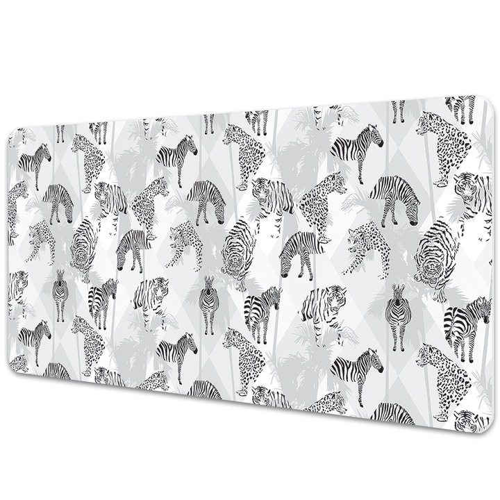 Mouse Pad Protectie Birou, model cu pene si detalii aurii, bmat-2674, 120x60 cm