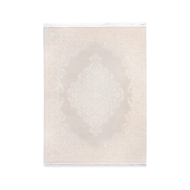 Covor din fibre acrilice, Colectie aysil, stil modern, model 1897B, culoare Bej 100 x 200 cm