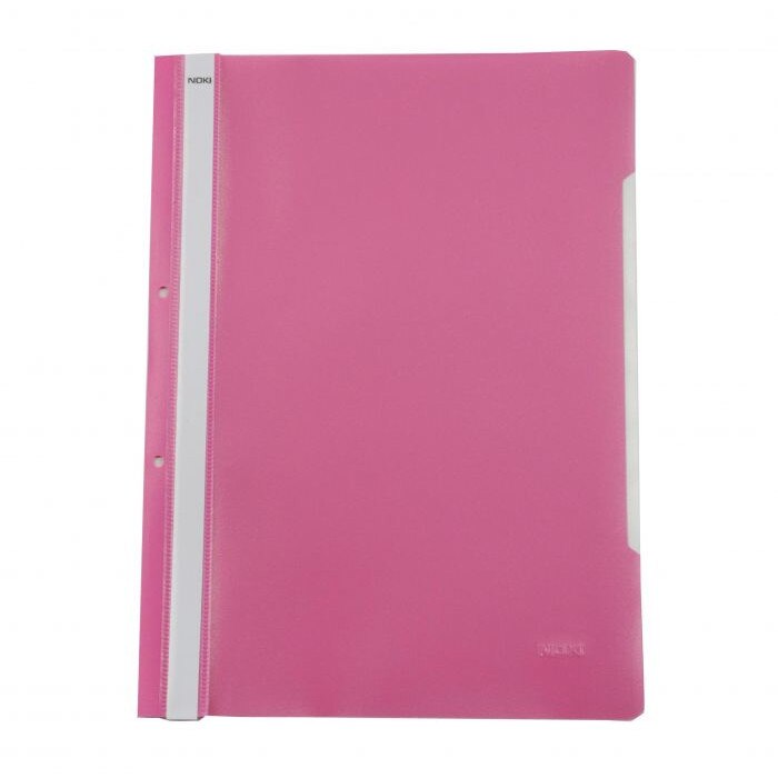 Dosar plastic A4, cu sina si perforatii, roz
