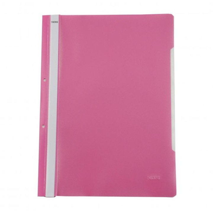 Dosar plastic A4, cu sina si perforatii, roz