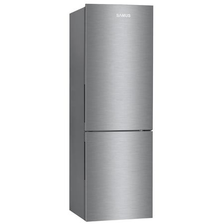 Combina Frigorifica Samus SCX392NF, 293 l, Full No Frost, Clasa energetica F, 3 Sertare congelator, H 185 cm, Inox