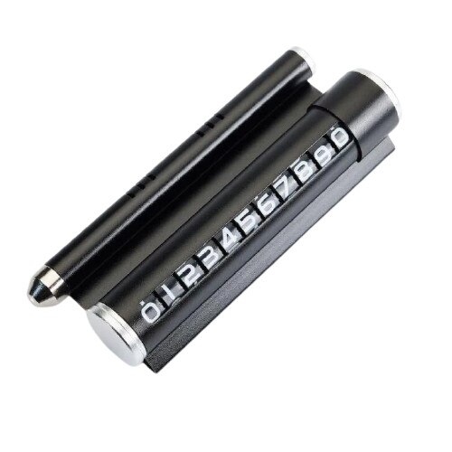 Suport Telefon Auto 4 in 1 - Aromaterapie ,Afisaj Numar Telefon, Ciocan pentru Spart Geamul, Negru