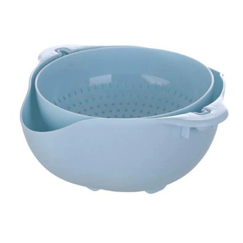 Bol Rotativ cu Strecuratoare Detasabila ,Albastru Deschis , 26 x 23.5 x 12 cm Bol Rotativ cu Strecuratoare Detasabila ,Albastru Deschis , 26 x 23.5 x 12 cm