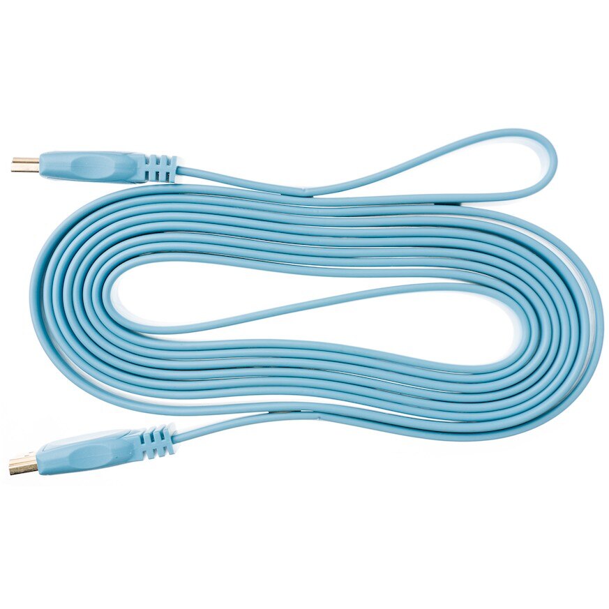 Cablu Kabelwelt HDMI v1.4 Flat, Lungime 3 m, Male-Male, Gold-Plated, Albastru