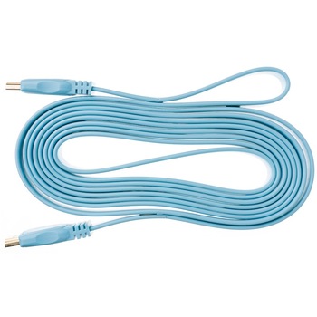 Cablu Kabelwelt HDMI v1.4 Flat, Lungime 3 m, Male-Male, Gold-Plated, Albastru Cablu Kabelwelt HDMI v1.4 Flat, Lungime 3 m, Male-Male, Gold-Plated, Albastru