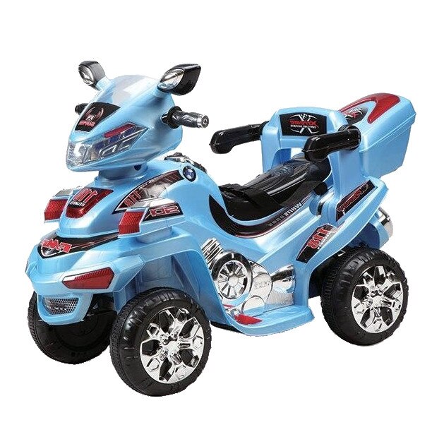 Motocicleta electrica BO Motor C031, albastru, baterie 6V4.5Ah, faruri cu lumini, greutate pana la 25 kg