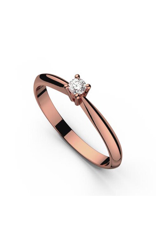 Inel de logodna, Coriolan, aur roz 18K, diamant 0.12 carate GVS1