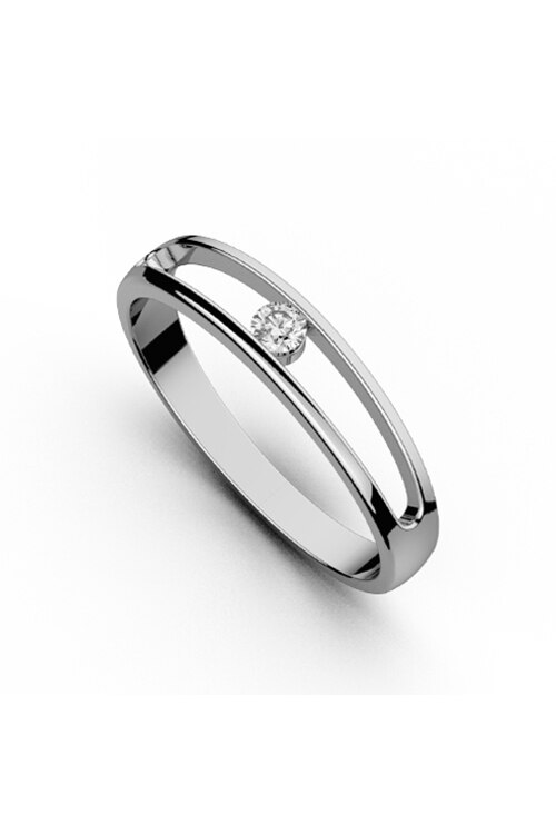 Inel de logodna, Coriolan, aur alb 18K, diamant 0.11 carate GVS1