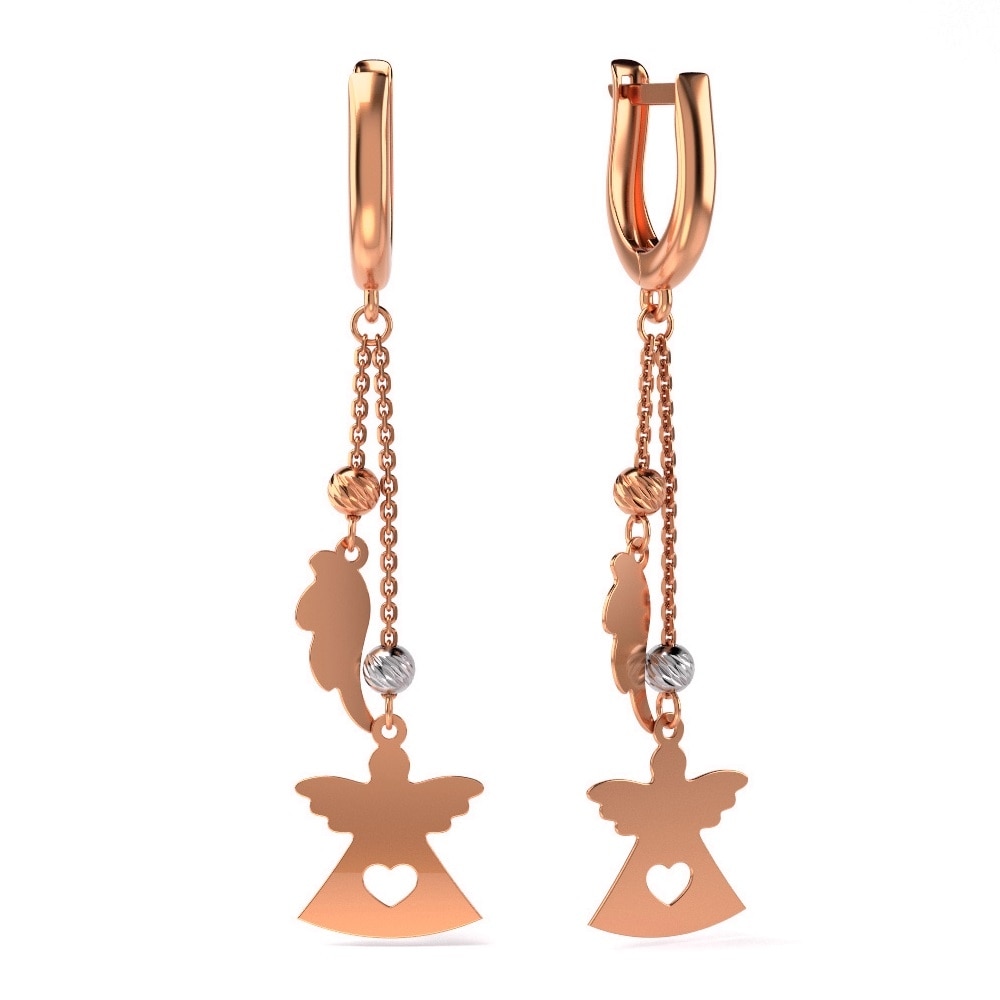 Cercei din aur roz model 30