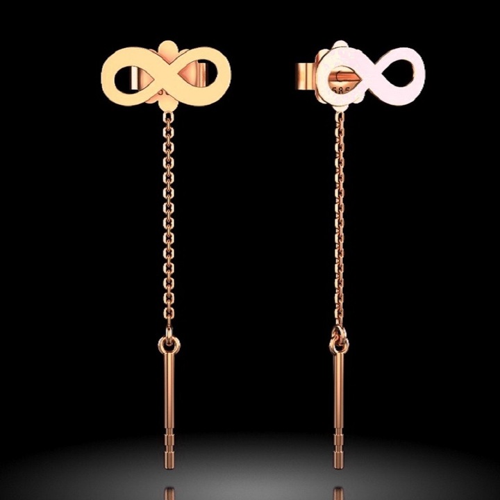 Cercei din aur roz model 28