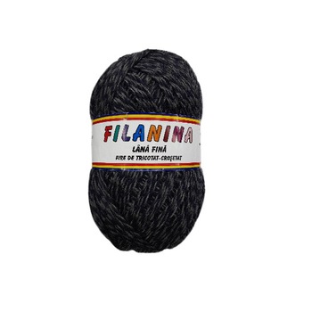 Fir tricotat, Filanina, Lana 100%, Mouline gri inchis, 400 m/100g Fir tricotat, Filanina, Lana 100%, Mouline gri inchis, 400 m/100g