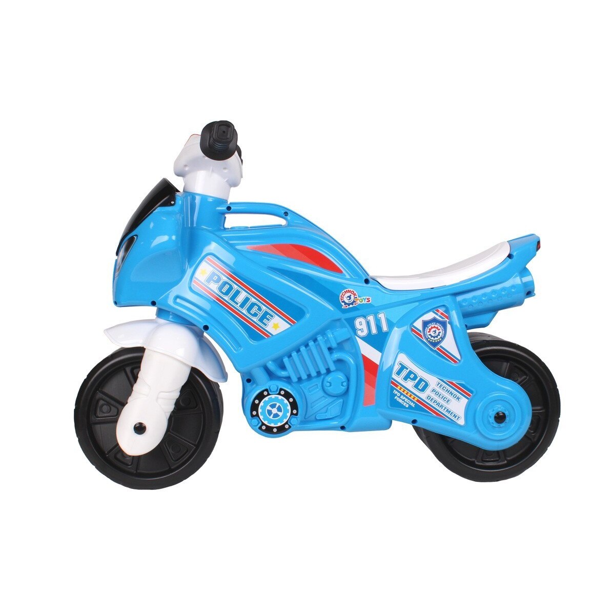Motocicleta muzicala bleu/alb Police 2, Technok, 72 х 52 х 35 cm