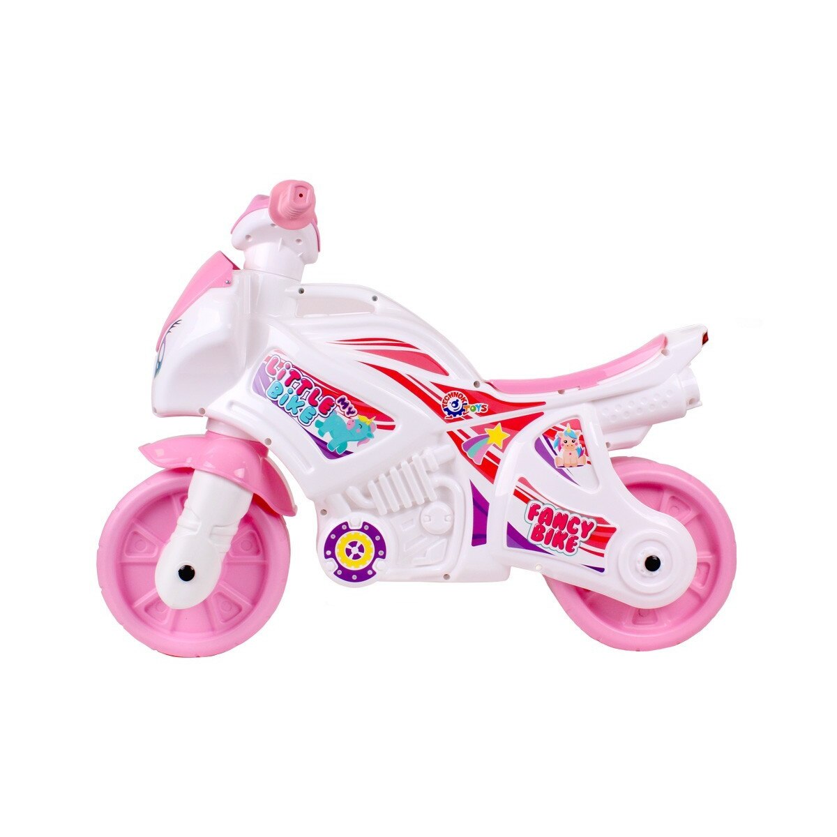 Motocicleta alb/roz Technok, 72 х 52 х 35 cm