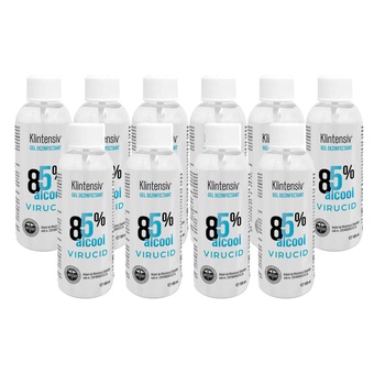 Set 10 x Gel dezinfectant KLINTENSIV la 100 ml pentru maini si tegumente cu 85% alcool, Avizat MS Set 10 x Gel dezinfectant KLINTENSIV la 100 ml pentru maini si tegumente cu 85% alcool, Avizat MS